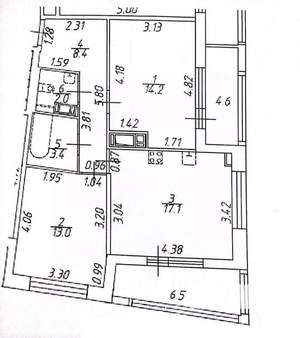 2-к квартира, на длительный срок, 58м2, 5/12 этаж