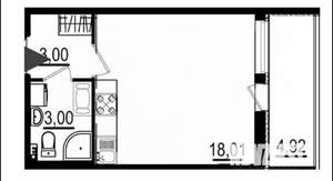 Студия квартира, на длительный срок, 25м2, 5/8 этаж