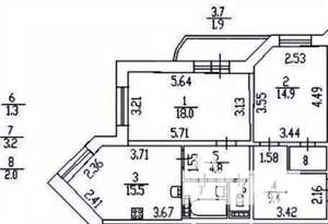 2-к квартира, на длительный срок, 69м2, 7/16 этаж