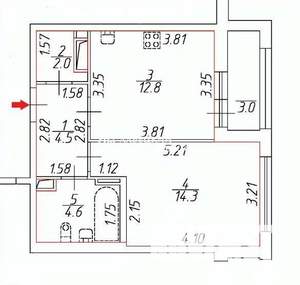 1-к квартира, на длительный срок, 41м2, 5/8 этаж
