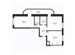 2-к квартира, на длительный срок, 53м2, 3/11 этаж