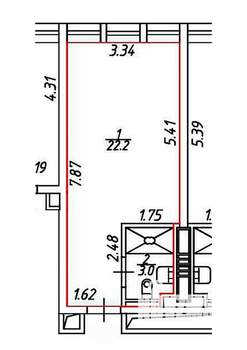 Студия квартира, на длительный срок, 25м2, 12/15 этаж