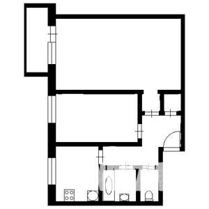 2-к квартира, на длительный срок, 43м2, 2/5 этаж