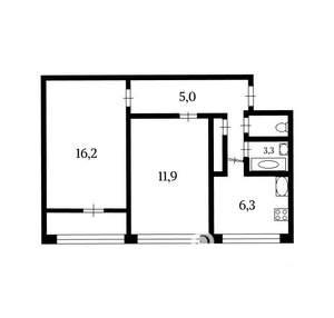 2-к квартира, на длительный срок, 44м2, 4/9 этаж