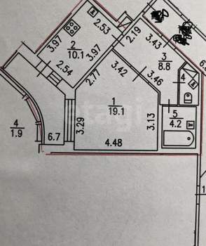 1-к квартира, на длительный срок, 45м2, 6/16 этаж