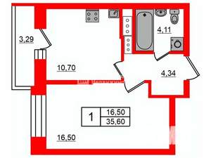 1-к квартира, на длительный срок, 36м2, 16/21 этаж