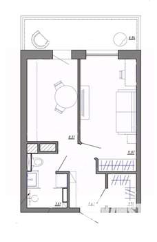 1-к квартира, на длительный срок, 37м2, 5/7 этаж