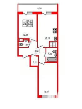 2-к квартира, на длительный срок, 65м2, 17/23 этаж