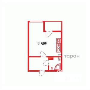 Студия квартира, на длительный срок, 25м2, 8/13 этаж