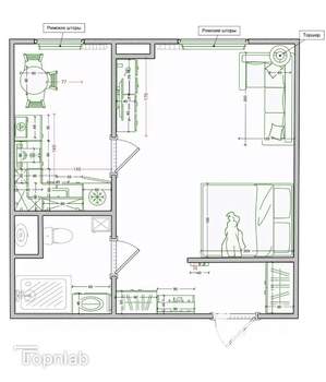 1-к квартира, на длительный срок, 35м2, 1/8 этаж