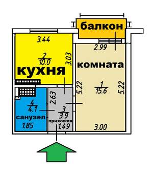 1-к квартира, на длительный срок, 34м2, 23/23 этаж