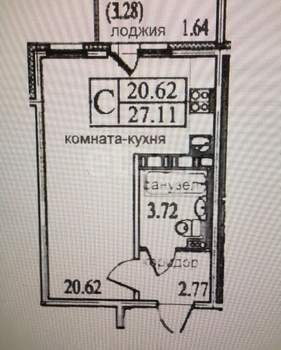 Студия квартира, на длительный срок, 27м2, 18/25 этаж