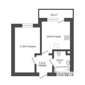 1-к квартира, на длительный срок, 32м2, 2/4 этаж