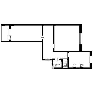 2-к квартира, на длительный срок, 60м2, 1/10 этаж