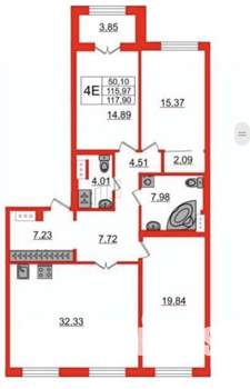 3-к квартира, на длительный срок, 118м2, 5/8 этаж