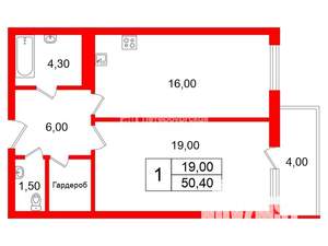 1-к квартира, на длительный срок, 50м2, 14/25 этаж
