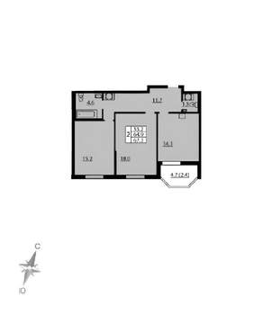 2-к квартира, на длительный срок, 67м2, 8/24 этаж