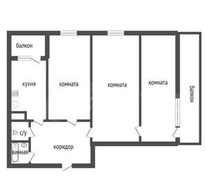 3-к квартира, на длительный срок, 60м2, 6/14 этаж