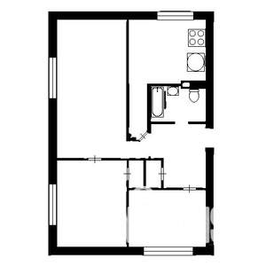 3-к квартира, на длительный срок, 42м2, 2/6 этаж