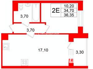 1-к квартира, на длительный срок, 35м2, 4/4 этаж