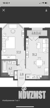 1-к квартира, на длительный срок, 47м2, 7/24 этаж