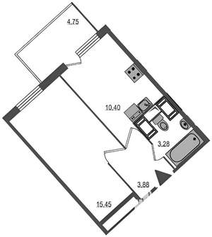 1-к квартира, на длительный срок, 35м2, 9/19 этаж