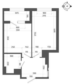 1-к квартира, на длительный срок, 41м2, 5/18 этаж
