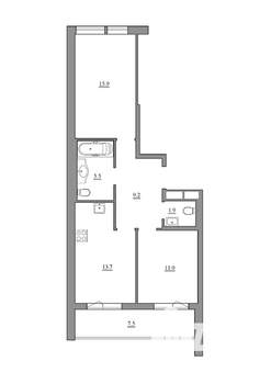 2-к квартира, на длительный срок, 58м2, 3/10 этаж