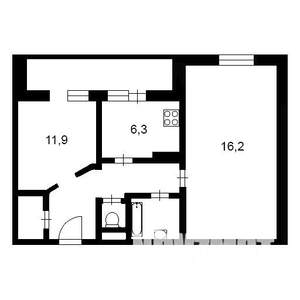 2-к квартира, на длительный срок, 44м2, 1/9 этаж