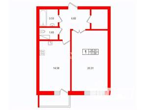 1-к квартира, на длительный срок, 50м2, 13/16 этаж