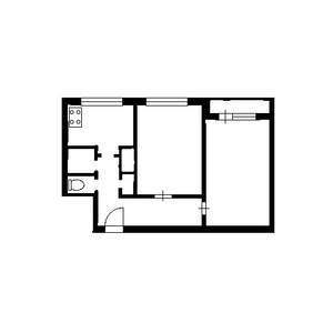 2-к квартира, на длительный срок, 45м2, 4/9 этаж