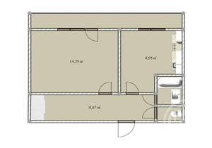 1-к квартира, вторичка, 41м2, 22/25 этаж