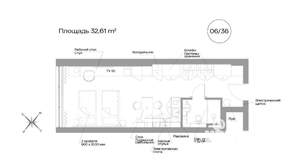 1-к квартира, вторичка, 33м2, 6/22 этаж