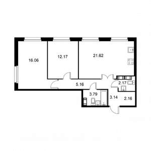2-к квартира, вторичка, 66м2, 5/9 этаж
