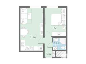 1-к квартира, вторичка, 36м2, 10/23 этаж