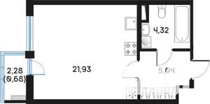 Студия квартира, вторичка, 32м2, 5/9 этаж