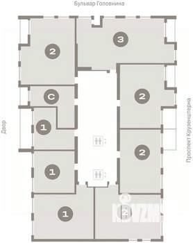 2-к квартира, вторичка, 67м2, 8/16 этаж