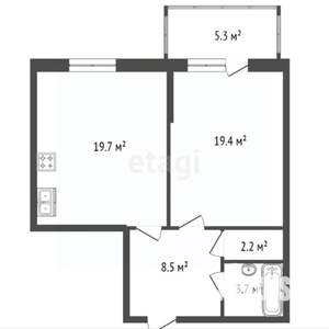 1-к квартира, вторичка, 54м2, 4/8 этаж