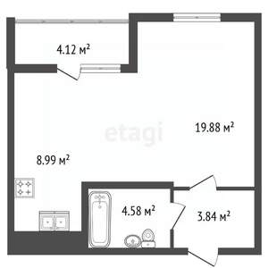 1-к квартира, вторичка, 37м2, 4/25 этаж