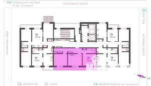 2-к квартира, вторичка, 54м2, 2/23 этаж