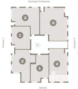1-к квартира, вторичка, 52м2, 6/10 этаж