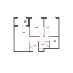 2-к квартира, вторичка, 54м2, 14/24 этаж
