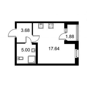 Студия квартира, строящийся дом, 27м2, 1/9 этаж
