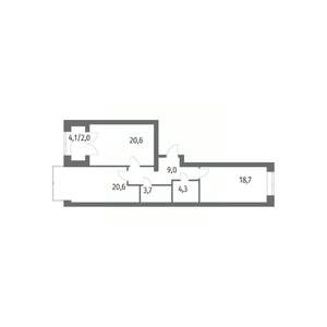 2-к квартира, вторичка, 79м2, 12/13 этаж