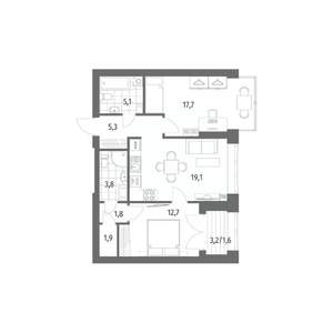 2-к квартира, вторичка, 69м2, 13/13 этаж