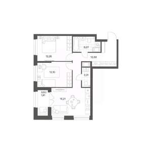 2-к квартира, вторичка, 61м2, 11/24 этаж