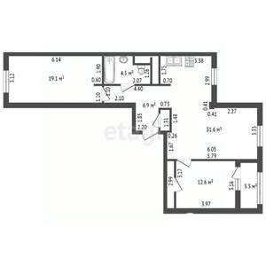 3-к квартира, вторичка, 78м2, 17/19 этаж