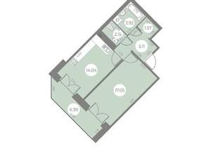 1-к квартира, вторичка, 47м2, 4/18 этаж