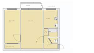 2-к квартира, вторичка, 43м2, 4/4 этаж
