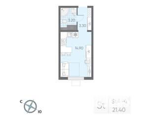 Студия квартира, вторичка, 21м2, 14/22 этаж